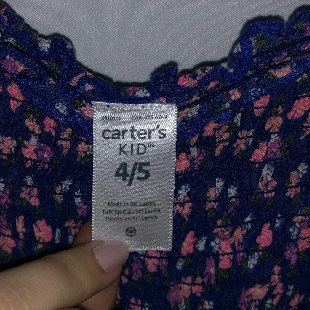 Carter's Pink & Blue Floral Long Dress